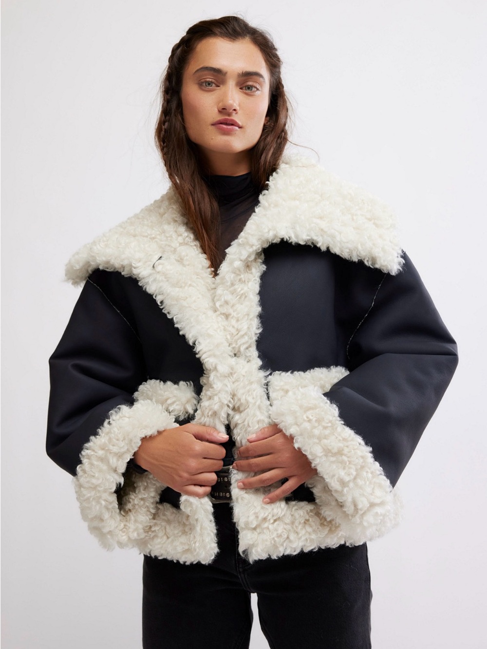 Free People Kiki Sherpa Jacket XL